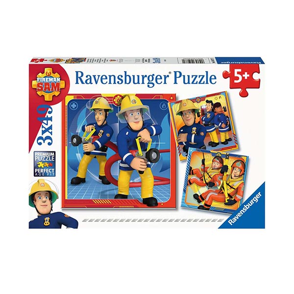 Puzzle 3x49 Ravensburger 05077 Hasič Sam zachraňuje