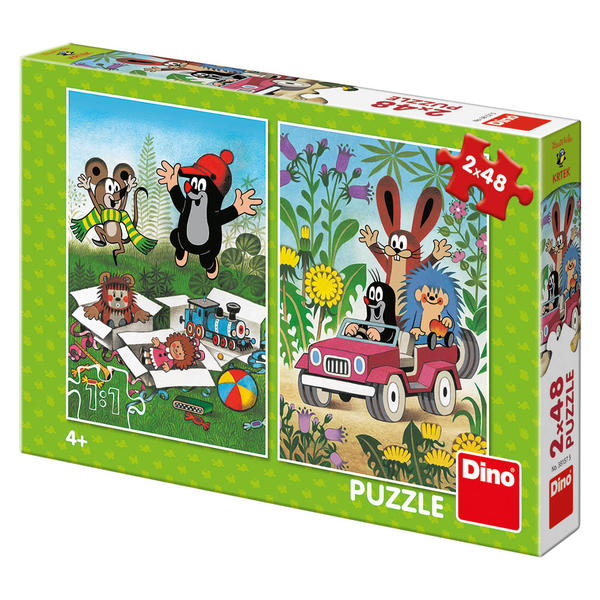 Puzzle 2x48 Dino 381575 Krtko sa raduje