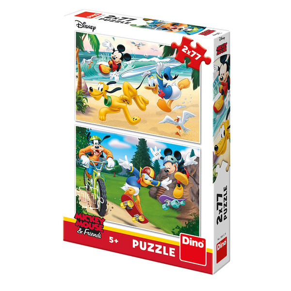 Puzzle 2x77 Dino 386129 Mickey športuje