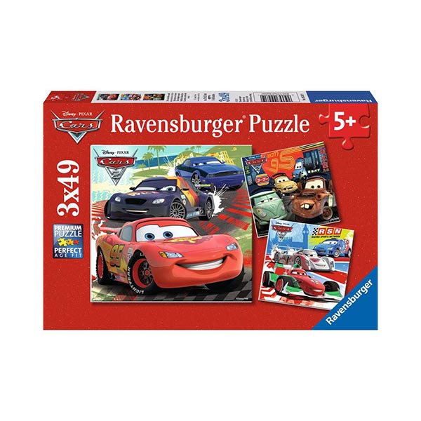 Puzzle 3x49 Ravensburger 09281 Autá: Pretekárske vzrušenie