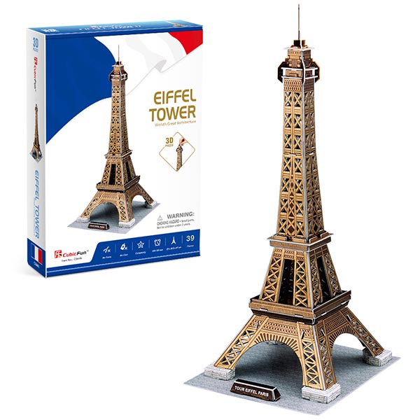 Puzzle 3D 39 CubicFun C044H Eiffelova veža