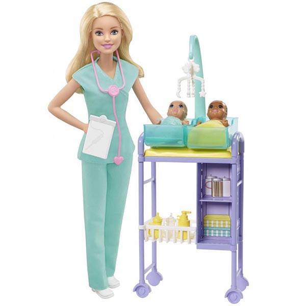 Barbie GKH23 Povolanie herný set s bábikou - Lekárka v modrom oblečku
