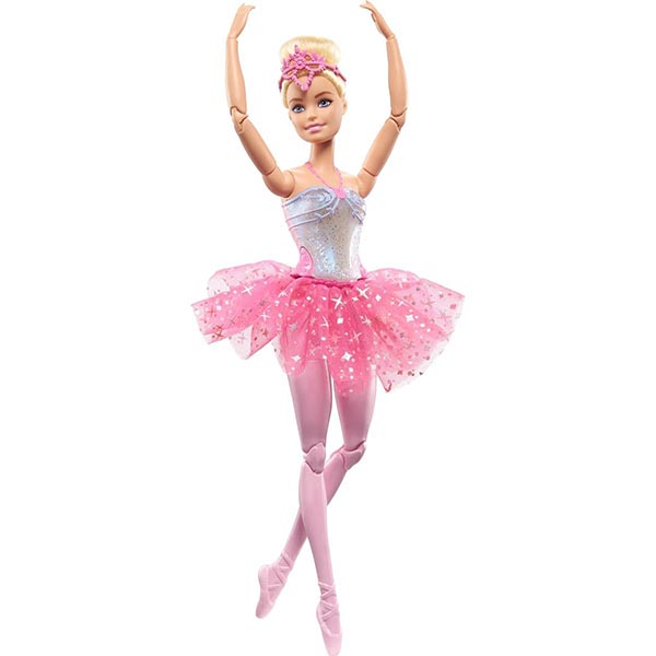 Barbie HLC25 Svietiaca magická baletka s ružovou sukňou 