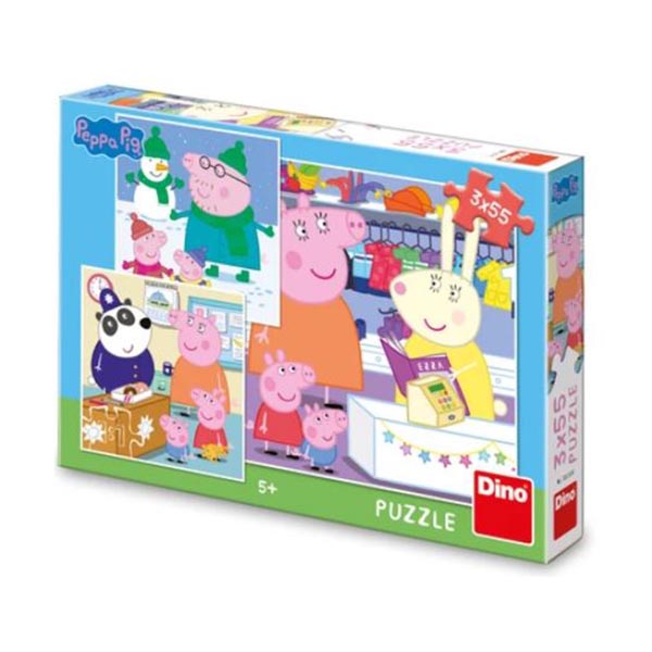 Puzzle 3x55 Dino Peppa Pig - Veselé popoludnie