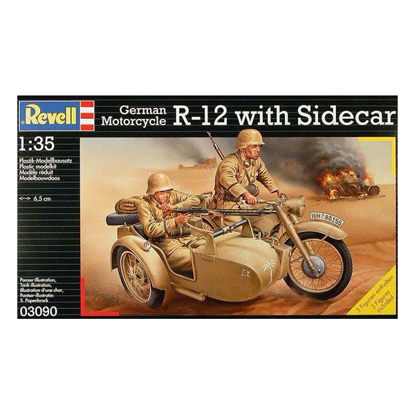 Revell 03090 1:35 German Motorcycle R-12 with Sidecar