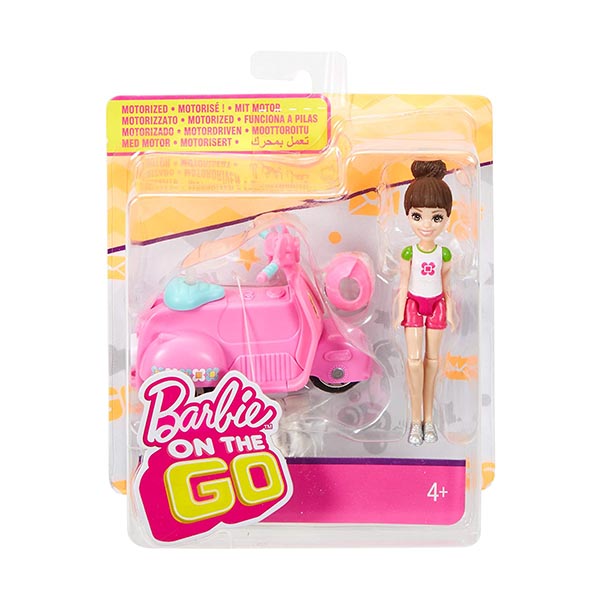 Barbie FHV80 Minibábika na cestách s mopedom